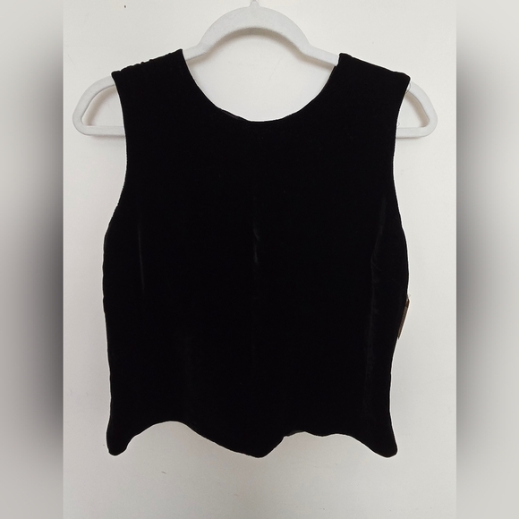 Merona black silk blend velvet sleeveless button back top deadstock | Medium - Picture 4 of 7